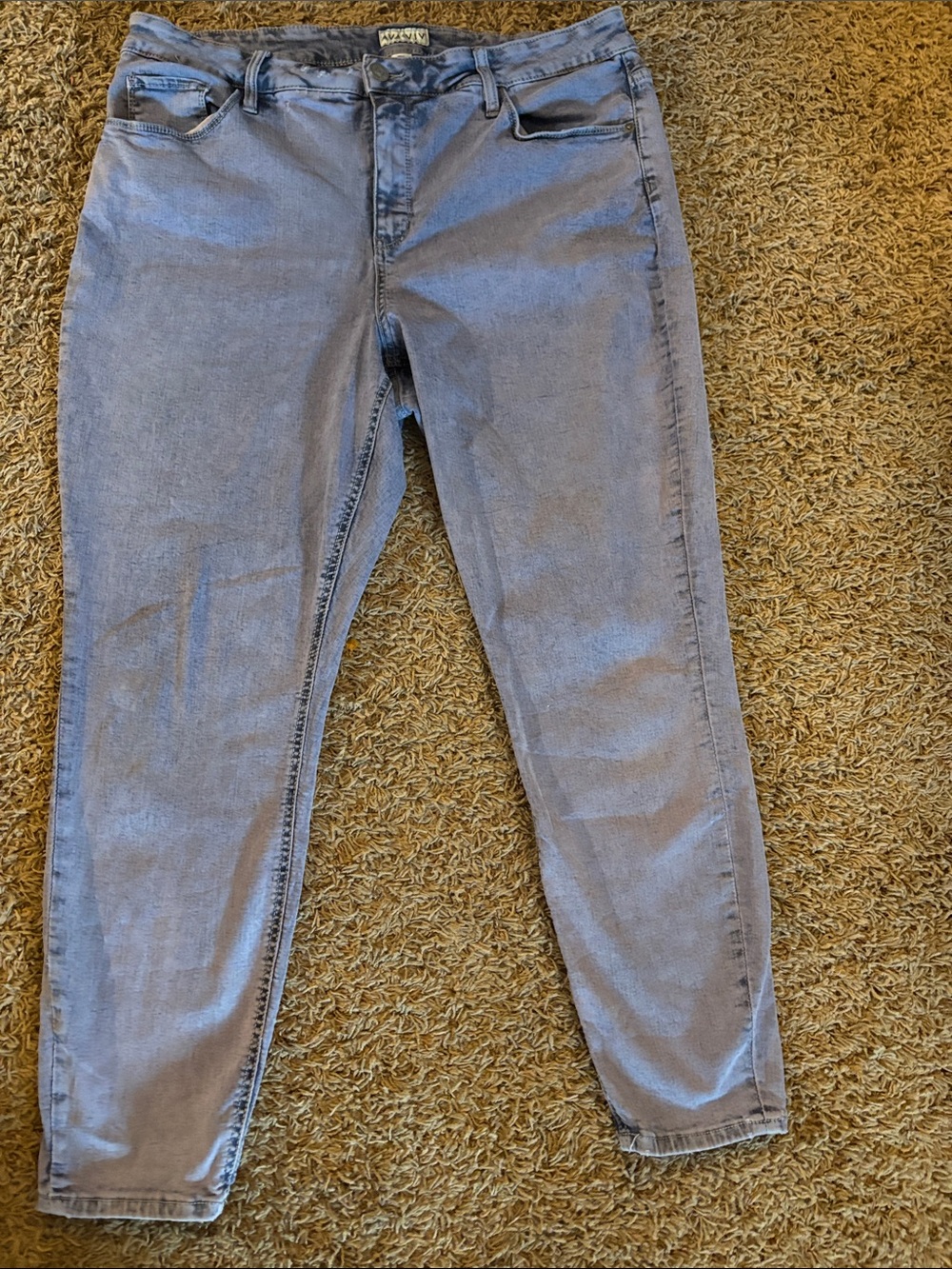 Ava & Viv High Rise Skinny Jeans Light Wash Gray Blue Size 18W
